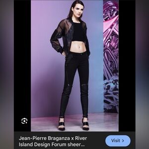 Jean-Pierre Braganza x River Island Black Sheer Bomber Jacket